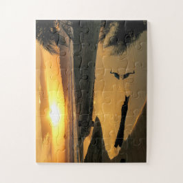 サンセット海、ビーチプールヘロンリフレクションパズル ジグソーパズル