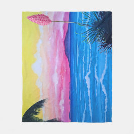 サンセット海 フリースブランケット