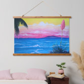 サンセット海 吊り下げ型タペストリー (寝室)