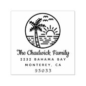 サンセット海Palm Tree Scriptファミリ名アドレス セルフインキングスタンプ (デザイン)