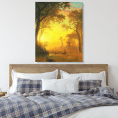 サンセット照明ザフォレスト(by Albert Bierstadt) キャンバスプリント (インサイチュ (寝室))