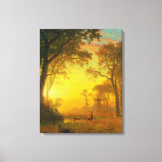 サンセット照明ザフォレスト(by Albert Bierstadt) キャンバスプリント (正面)