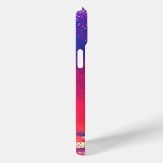 サンセット熱ピンクの青い雲紙吹雪ドット名 Case-Mate iPhoneケース (裏面 / 右)