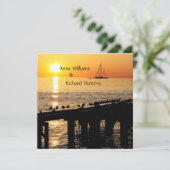 サンセット熱帯テーマ結婚式招待状 招待状 (スタンド正面)