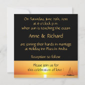 サンセット熱帯テーマ結婚式招待状 招待状 (裏面)