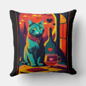 サンセット猫の本とワイン クッション (裏面)