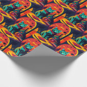 サンセット猫の本とワイン ラッピングペーパー (角)