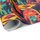 サンセット猫の本とワイン ラッピングペーパー (ロールコーナー)