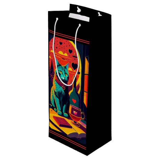 サンセット猫の本とワイン ワインギフトバッグ (裏面アングル)