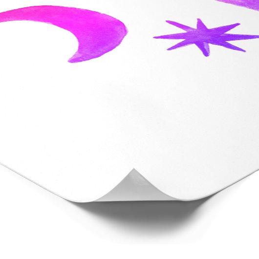 サンセット砂漠おもしろいサボテンピンクのパターン水色 ポスター (角)