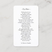 サンセット祈りの言葉カード – アイムフリー 名刺 (裏面)