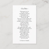 サンセット祈りの言葉カード – アイムフリー 名刺 (裏面)