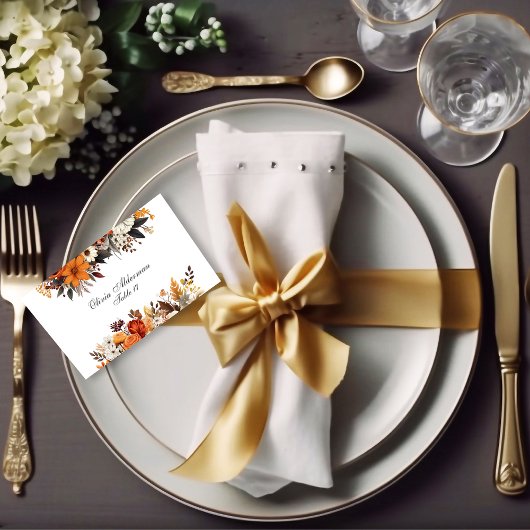 サンセット秋フローラバジェット結婚ズ プレイスカード