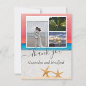 サンセット紅葉トロピカルビーチスタフィッ結婚ズ サンキューカード (正面)