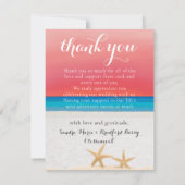 サンセット紅葉トロピカルビーチスタフィッ結婚ズ サンキューカード (裏面)