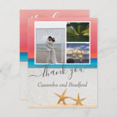 サンセット紅葉トロピカルビーチスタフィッ結婚ズ サンキューカード (正面/裏面)