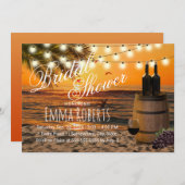 サンセット素朴パームビーチワインバレルブライダルシャワー 招待状 (正面/裏面)