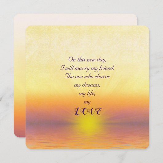 サンセット結婚式招待状 招待状 (正面/裏面)