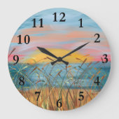 サンセット絵画ビーチの丸（大）壁時計 ラージ壁時計 (正面)