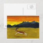 サンセット絵画野生動物 ポストカード (正面/裏面)
