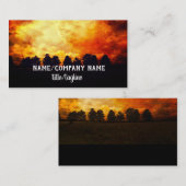 サンセット自然アート風景オレンジと黄色 名刺 (正面/裏面)