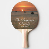 サンセット自然トロピカルファミリーボートのパーソナライズ 卓球ラケット (正面)