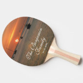 サンセット自然トロピカルファミリーボートのパーソナライズ 卓球ラケット (横)