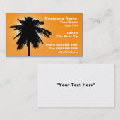 サンセット色の空に対する3Dパームツリー 名刺 (正面/裏面)