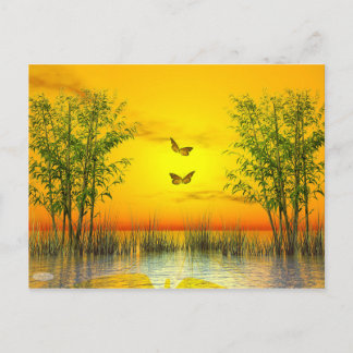 サンセット蝶 – 3D 描写 ポストカード