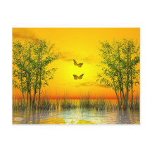 サンセット蝶 – 3D 描写