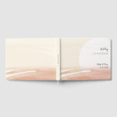 サンセット赤面コーラルピンクウォーターカラー抽象芸術 ゲストブック (全面)