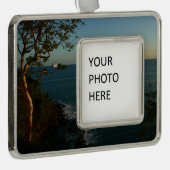 サンセット遠くにIIトロピカルシースケープで帆走 シルバープレートフレームオーナメント (右)