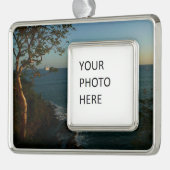 サンセット遠くにIIトロピカルシースケープで帆走 シルバープレートフレームオーナメント (左)