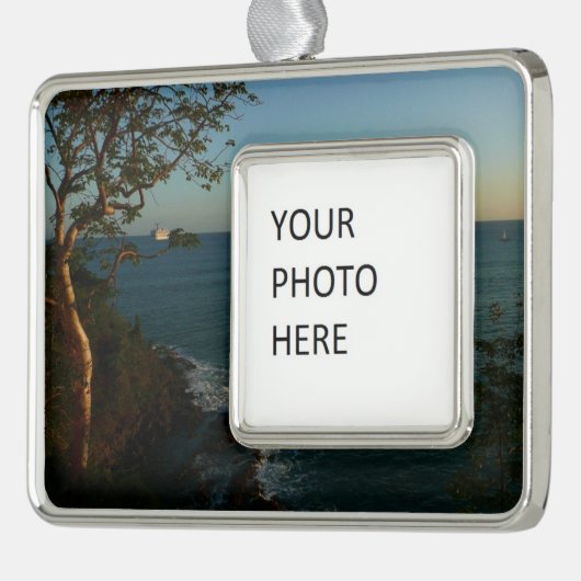 サンセット遠くにIIトロピカルシースケープで帆走 シルバープレートフレームオーナメント (左)