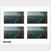 サンセット遠くにIIトロピカルシースケープで帆走 長方形シール (シート)