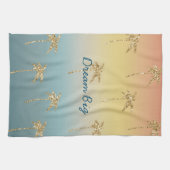 サンセット金ゴールドグリッターパームツリーズ キッチンタオル (横)