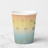 サンセット金ゴールドグリッターパームツリーズ 紙コップ (右)