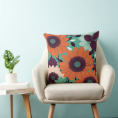 サンセット開花はっきりした – ベクターアート/レトロポップ・アートのフローラ クッション (椅子)
