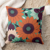 サンセット開花はっきりした – ベクターアート/レトロポップ・アートのフローラ クッション (ブランケット)