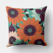 サンセット開花はっきりした – ベクターアート/レトロポップ・アートのフローラ クッション (裏面)