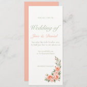 サンセット開花 – ソフトオレンジ 招待状 (正面/裏面)