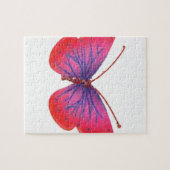 "サンセット開花"レッド&パープルバタフライアートプリント ジグソーパズル (横)