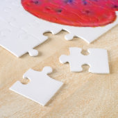 "サンセット開花"レッド&パープルバタフライアートプリント ジグソーパズル (側面)