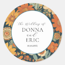 サンセット開花:ヴィンテージ70のオレンジ色のフローラ結婚の