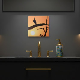 サンセット陛下：孔雀シルエットセラミックタイル タイル