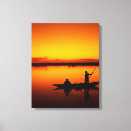 サンセット魚釣りキャンバス印刷 キャンバスプリント