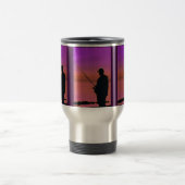 サンセット魚釣りデジタルアートタンブラー トラベルマグ (中央)