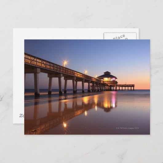 サンセット魚釣りピア、フォートマイヤーズビーチ、 ポストカード (正面/裏面)