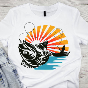 サンセット魚釣り冒険 Tシャツ