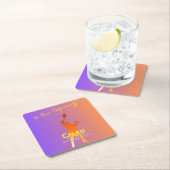 サンセット鮮やかテクモダンの卒業 スクエアペーパーコースター (インサイチュ)